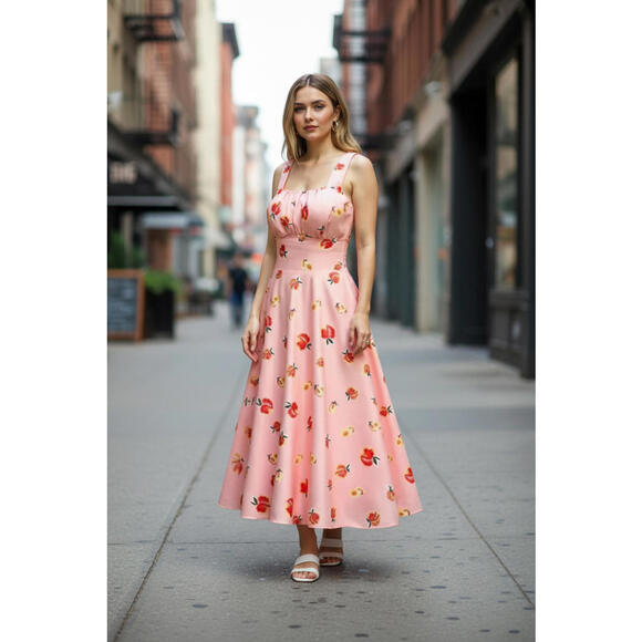 Belle Poque Dresses & Skirts - Belle Poque Ruched Bodice Flared A-Line Dress